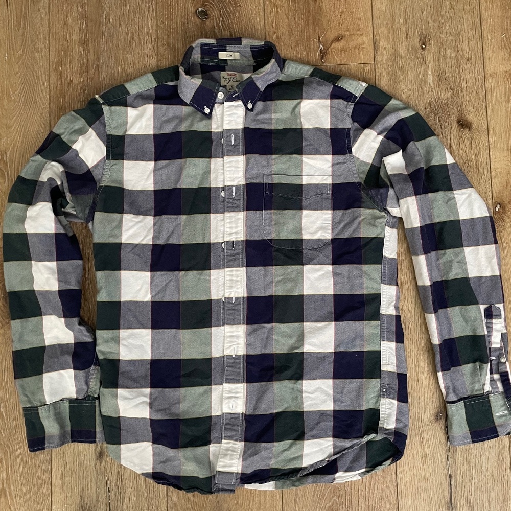 J. Crew LS Plaid Oxford